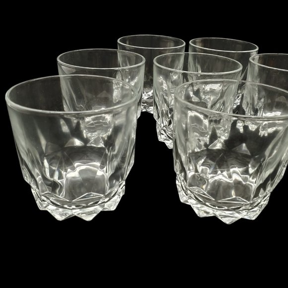 Vtg Arcoroc Arques France Crystal Whiskey Rocks Low Ball Glasses Set 8pc 10.5 oz - Picture 2 of 8